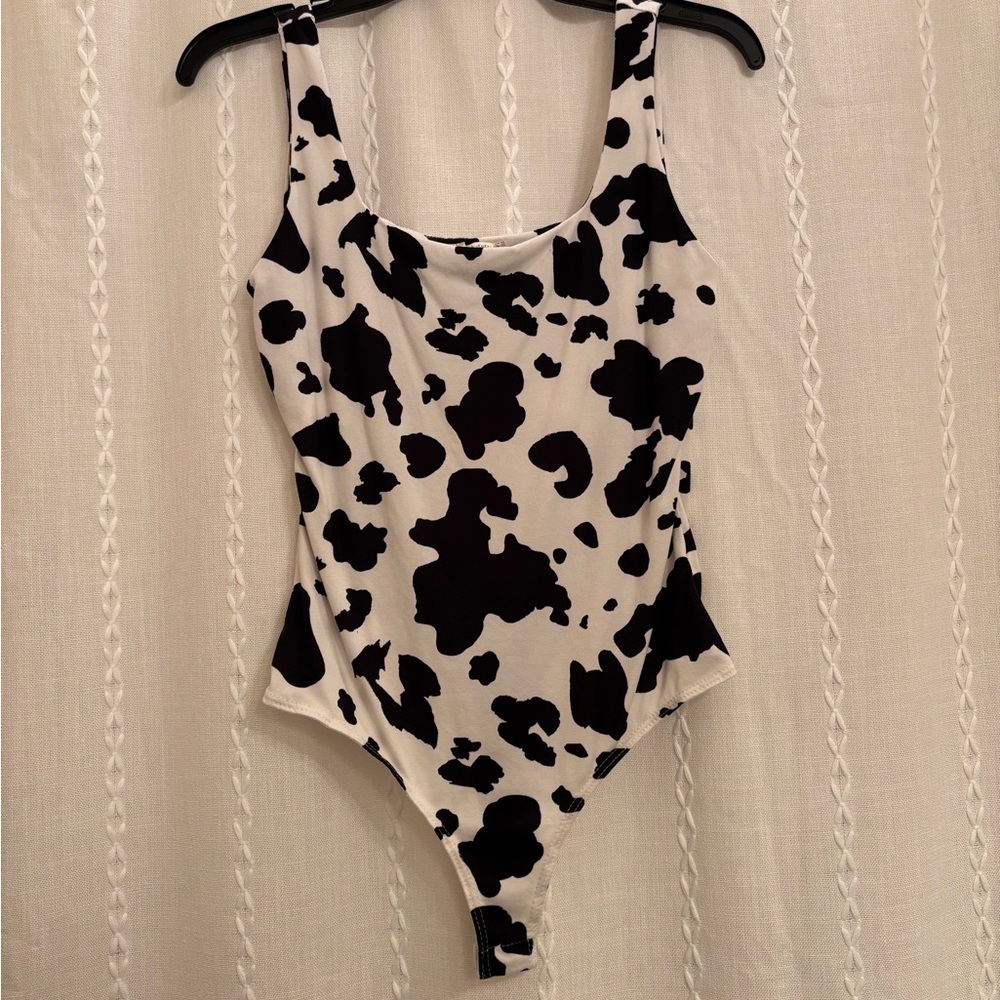 Altar’d State Cow Print Bodysuit Size M